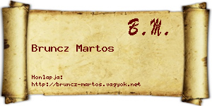 Bruncz Martos névjegykártya